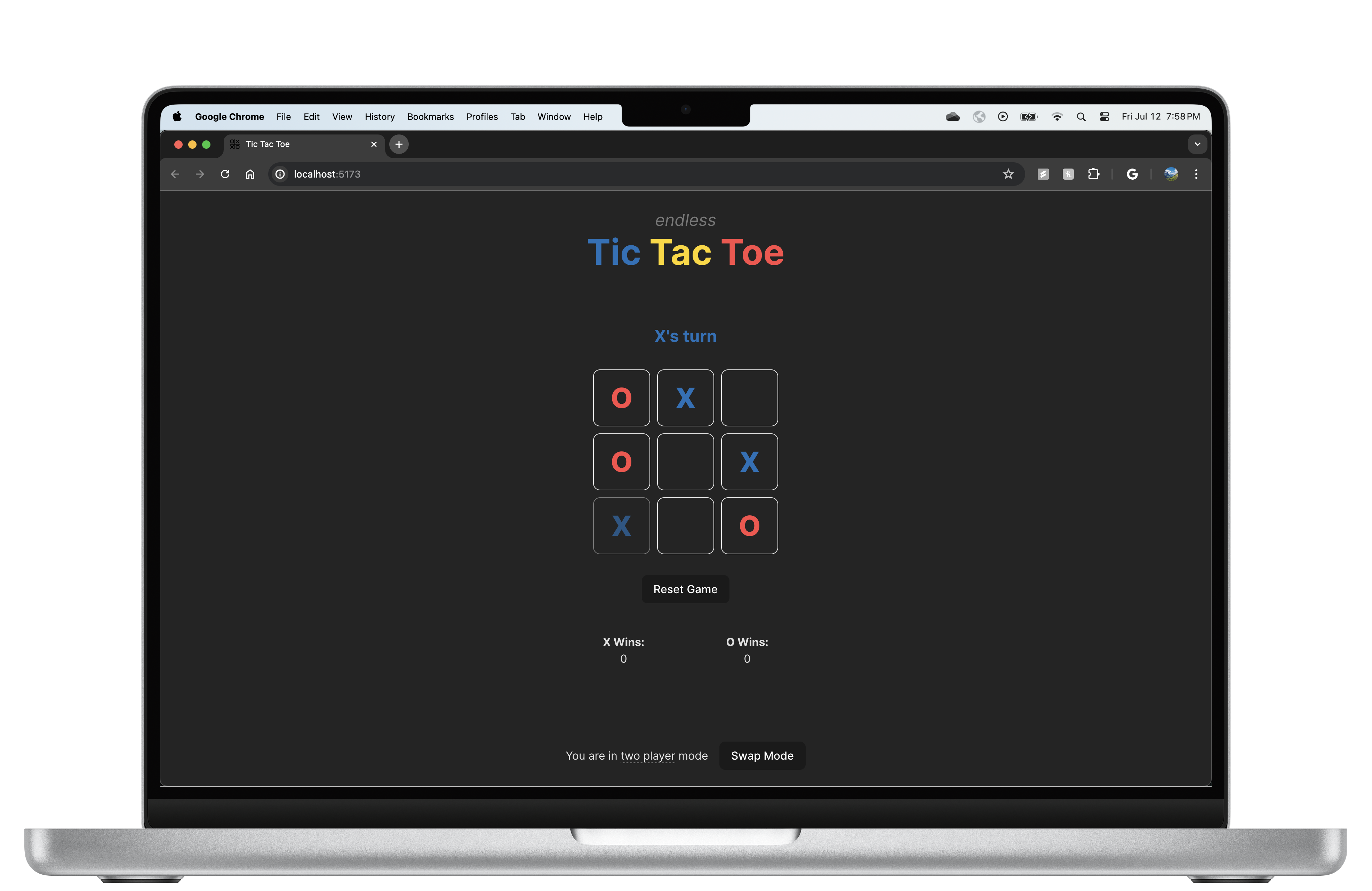 'Endless' TicTacToe